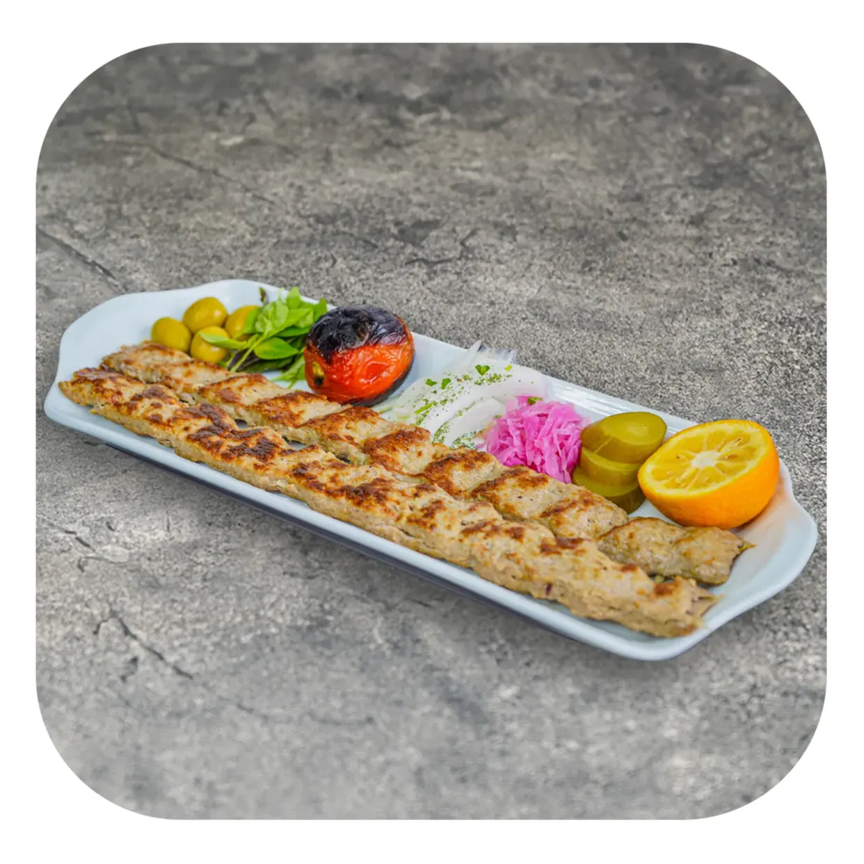 خوراک کباب گوشت 2 سیخه