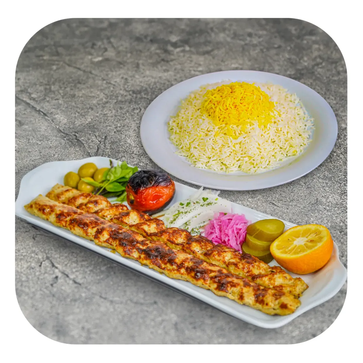 چلو کوبیده مرغ