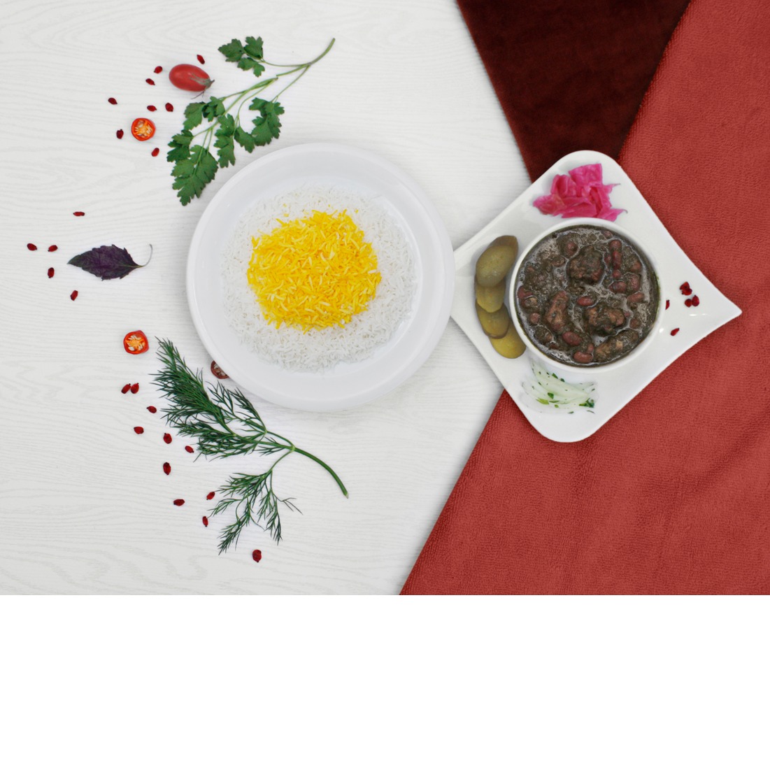 چلو خورشت سبزی