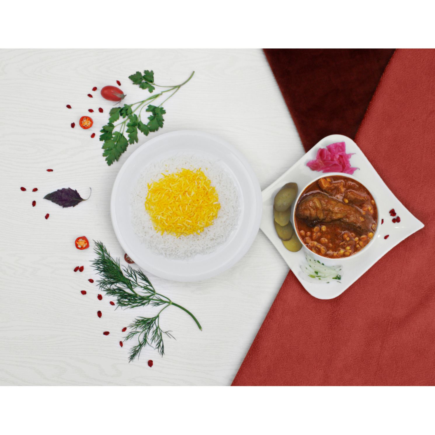 چلو خورشت قیمه بادمجان
